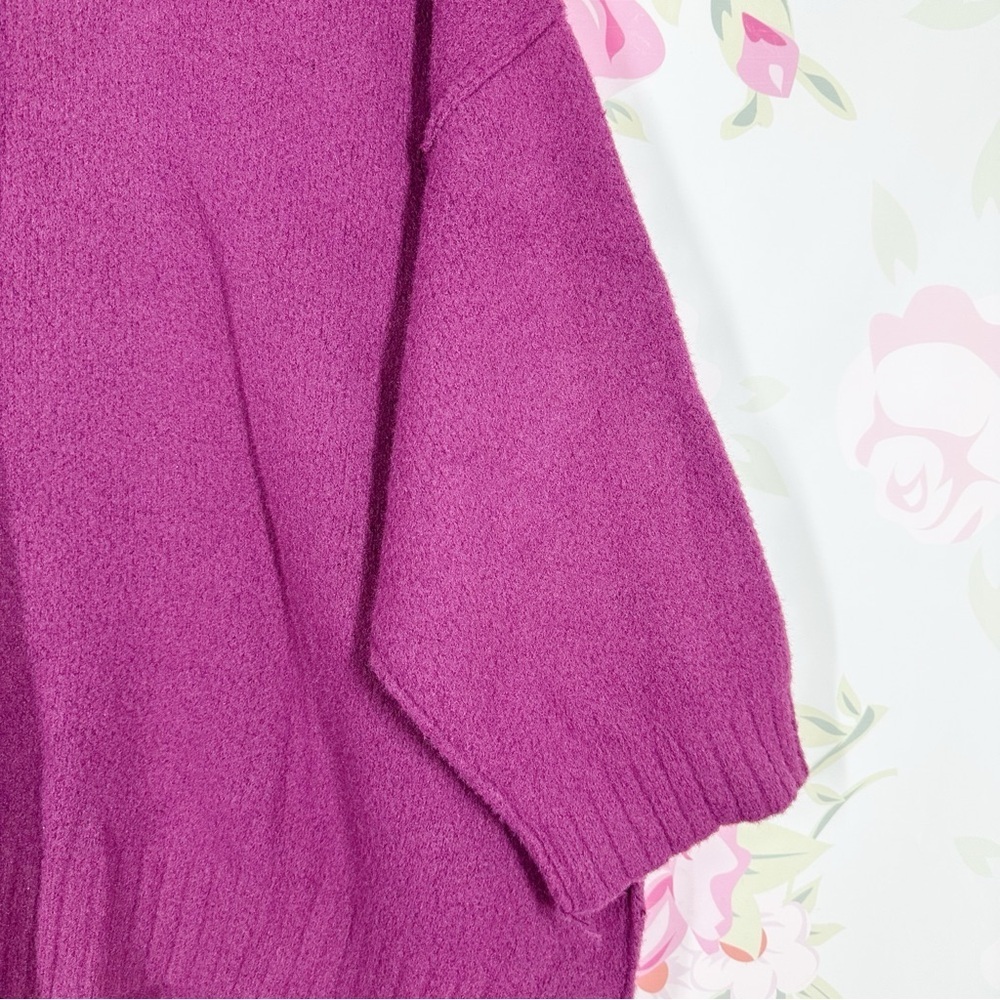 Free People Peaches Tunic Sweater Plum Caspia Hi Lo Mock Neck Sweater M - Picture 6 of 10